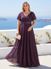 A-Line/Princess V-Neck Floor-Length Ruffles Bridesmaid Dresses