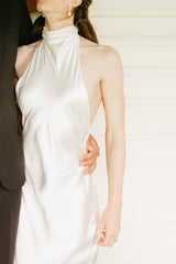 High Neck Beach Wedding Dress Backless Mermaid Boho Bridal Gown