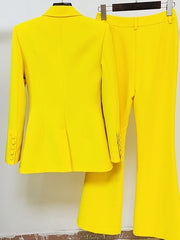 2-Piece Suit For Women With Single-Breasted Button And Peak Lapel