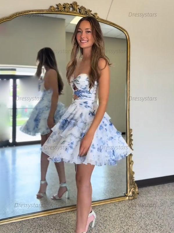 Dressystars A-Line Empire Chiffon Sweetheart Sleeveless Homecoming Dress