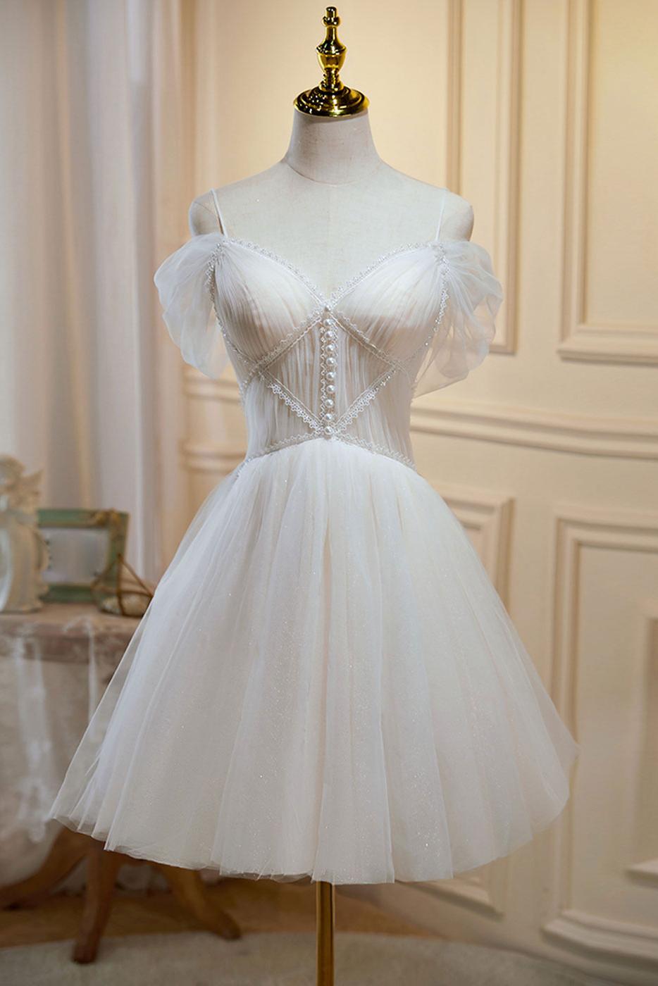 A Line Homecoming Dress Off Shoulder Mini Beige Short Party Cocktail Dress