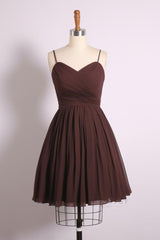A Line Homecoming Dress Sweetheart Neck Chiffon Cute Short Party Cocktail Dress