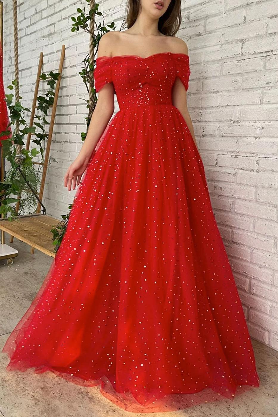 A Line Prom Dress Burgundy Long Off the Shoulder Graduation Dress Evening Dress