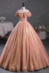 A Line Prom Dress Off the Shoulder Sequin Long Formal Gown Evening Dress