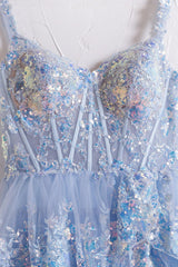 A Line Prom Dress Princess Off the Shoulder Corset with Lace Evening Dress