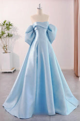 A Line Prom Dress Sweetheart Neck Satin Long Formal Dress Evening Dress