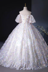 A Line Prom Dress Sweetheart Neck Tulle Lace Light Purple Long Formal Gown Evening Dress