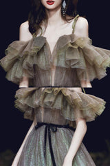 A Line Prom Dress Tulle Long Formal Party Dress Evening Dress