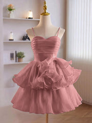 A-Line Ruffles Tiered Short Homecoming Dress
