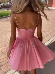 Dressystars A-Line Spaghetti Straps lllusion Empire Satin Homecoming Dress