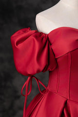 A Line Sweetheart Neck Burgundy Prom Dress Long Formal Evening Dress