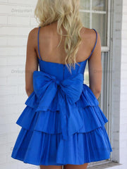 Dressystars A Line Tiered Short Homecoming Dress with Bow