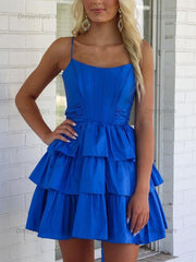 Dressystars A Line Tiered Short Homecoming Dress with Bow