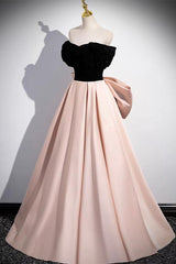 A Line Velvet Formal Dress Off the Shoulder Satin Champagne Long Evening Dress