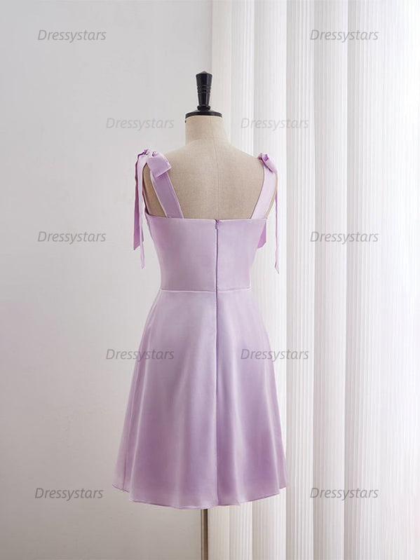 Dressystars A-line Bow Tie Ruched Short Homecoming Dress