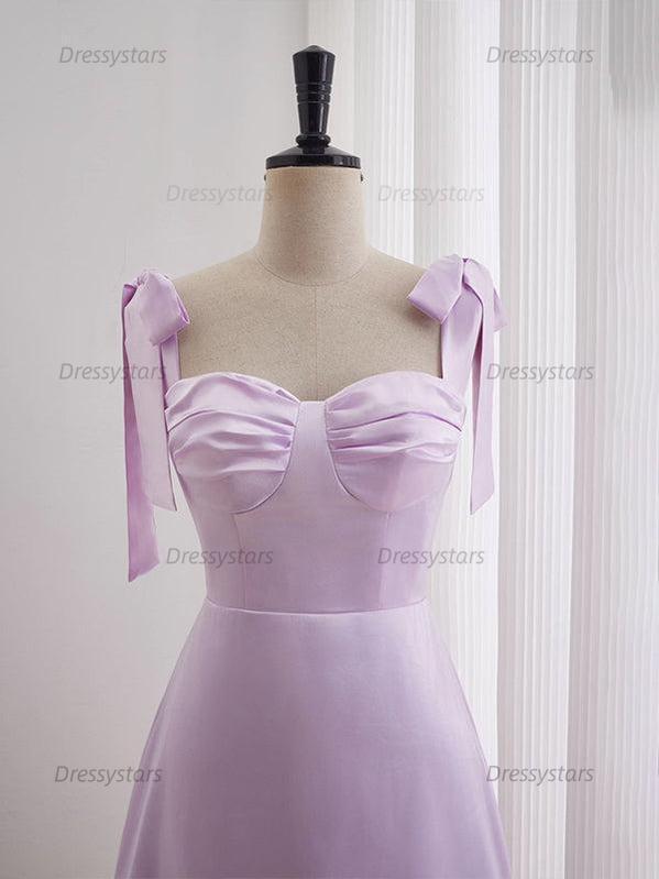 Dressystars A-line Bow Tie Ruched Short Homecoming Dress