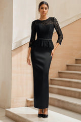 Ankle-Length Mother of the Bride Lace Dresses With 3/4 Sleeves