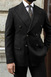 Army Green Men's Wedding Suit Set - Tailored Fit Double Breasted With Six Buttons