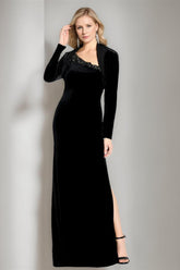 Asymmetrical Sleeveless Floor-Length Mermaid/Trumpet Mother-of-the-Bride Dress with Side Split