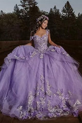 Ball Gown Quinceanera Dress Appliques Tulle Birthday Party Dress For Sweet 16
