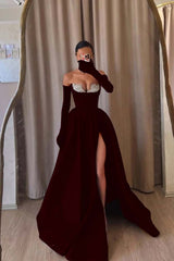Black A Line Prom Dress Sleeveless Sweetheart Formal Dress With Beadings and Rhinestones