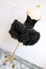 Black Homecoming Dress Sweetheart Neck Cute Short Party Cocktail Dress