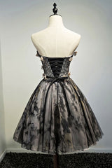 Black Homecoming Dress Tulle Lace Short Party Cocktail Dress
