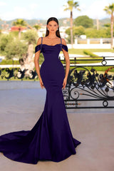 Black Mermaid Prom Dress Cap Sleeve Spaghetti Straps Formal Dress With Beadings and Rhinestones