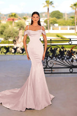 Black Mermaid Prom Dress Cap Sleeve Spaghetti Straps Formal Dress With Beadings and Rhinestones