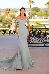 Black Mermaid Prom Dress Cap Sleeve Spaghetti Straps Formal Dress With Beadings and Rhinestones