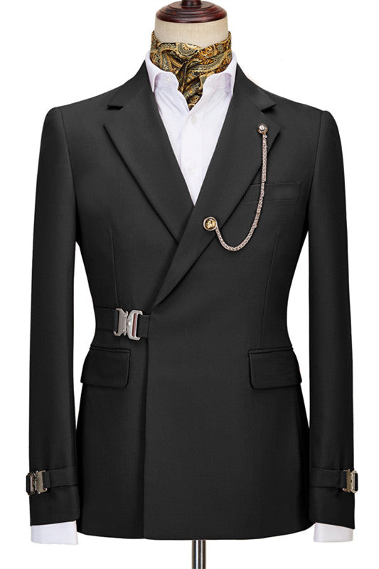 Black Notched Lapel Prom Suit for Men