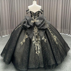 Black Off the Shoulder Quinceanera Dress Ball Gown Sweet 16 Dress