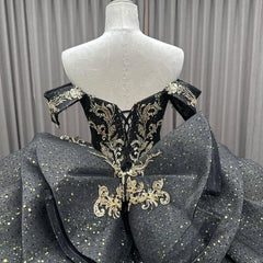 Black Off the Shoulder Quinceanera Dress Ball Gown Sweet 16 Dress