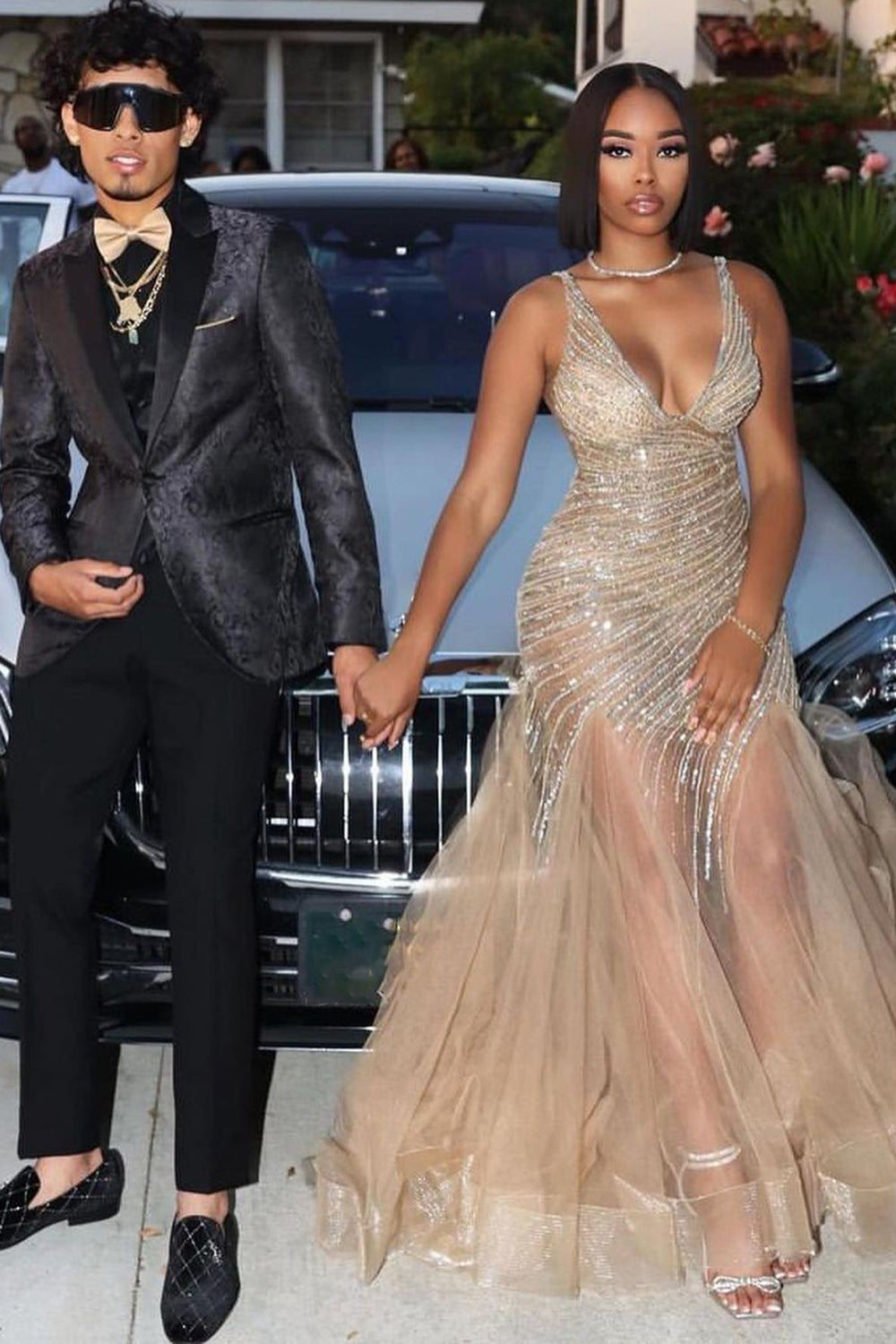 Black Peak Lapel Jacquard One Button Prom Homecoming Men's Suits Blazer Pants