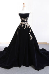 Black Prom Dress Lace Appliques Long Evening Dress