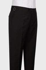 Black Three Piece Peaked Lapel Business Suit for Men