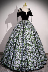 Black Velvet Formal Dress A Line Satin Long Evening Dress