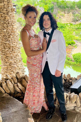 Black and White 2-Piece Shawl Lapel Men's Prom Homecoming Suit Blazer Pants