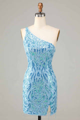 Blue Homecoming Dresses Beaded Fringed Tight Short Cocktail Dresses