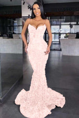 Blue Mermaid Prom Dress Sleeveless Sequined Spaghetti Straps Formal Dress