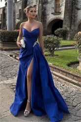 Blue Mermaid Prom Dress Sweetheart Formal Dress With Beadings and Rhinestones
