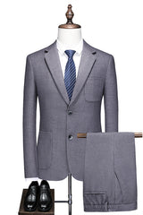 Blue Notched Lapel Suit New Arrival
