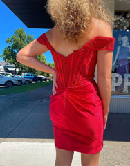 Bodycon Homecoming Dress Off the Shoulder Corset Short Party Cocktail Dress