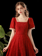 Burgundy Homecoming Dress Lace Short Party Cocktail Dress