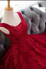 Burgundy Homecoming Dress Lace Tulle Short Party Cocktail Dress