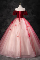 Burgundy Prom Dress A Line Tulle Long Formal Dress Evening Dress