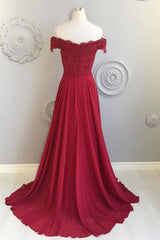 Burgundy Prom Dress Lace Long Bridesmaid Gown Evening Dress