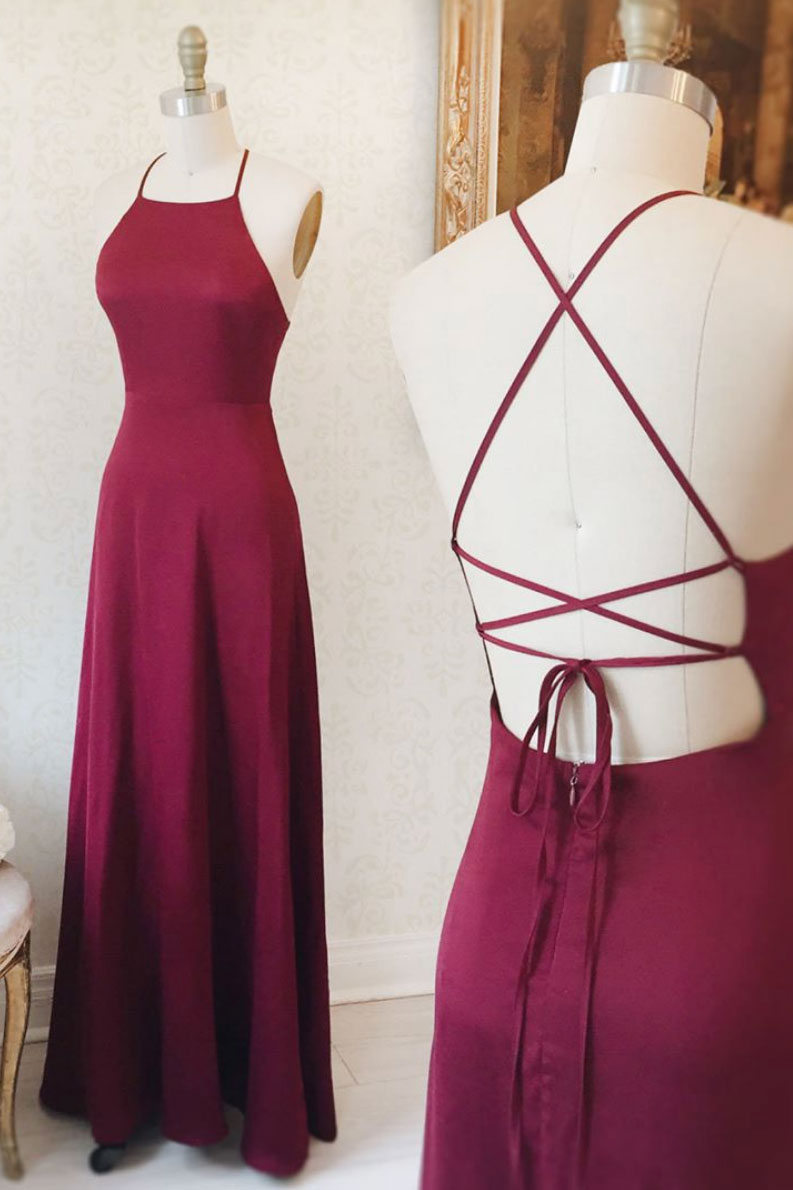 Burgundy Prom Dress Long Evening Dress