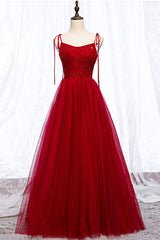 Burgundy Prom Dress Sweetheart Beaded Long Formal Evening Dress