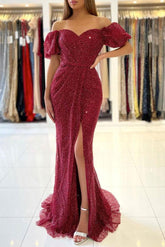 Burgundy Prom Dress Sweetheart Mermaid Long Evening Dress